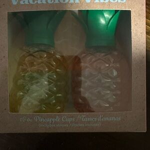 Pineapple Cups with Straws